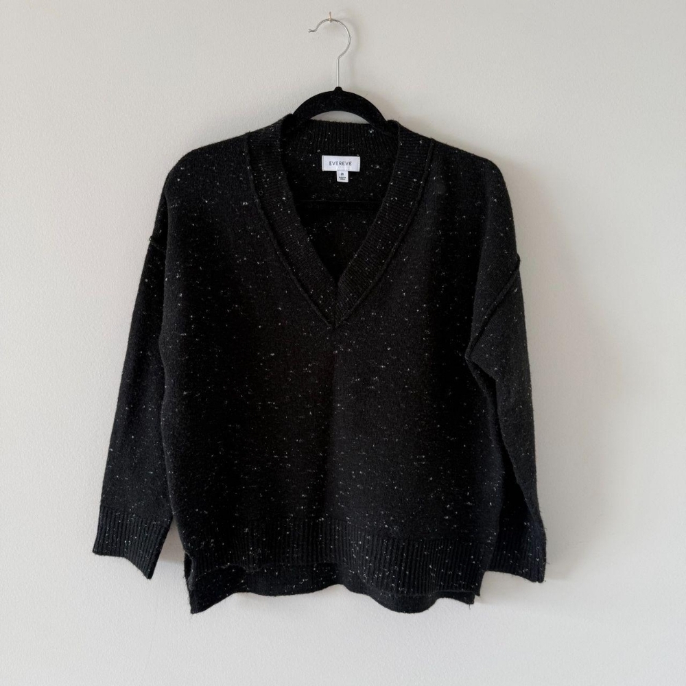 Women's Black V-Neck Sweater